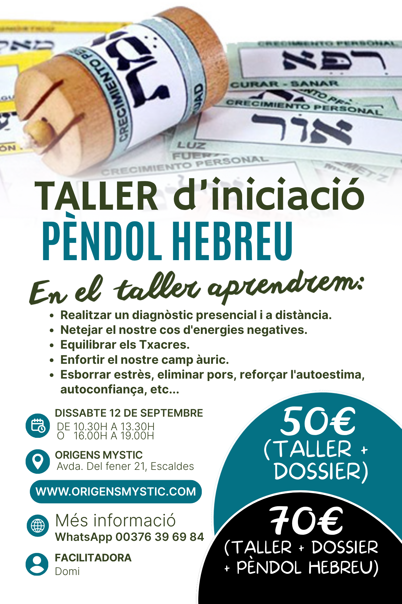 Taller Presencial: Iniciació al Pèndol Hebreu